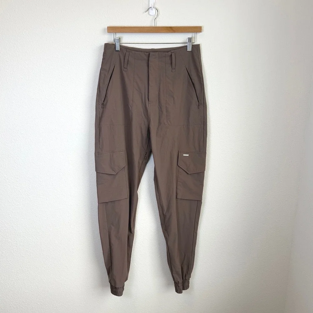 Aim'n‎ Brown Cargo Joggers Sz Medium Athletic Workout Hiking Nylon Waterproof